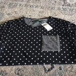 NWT Lauren t shirt. Black. Large